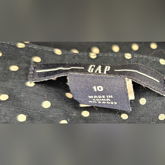 🌟SALE🌟 [GAP] Navy Blue & White Polka Dot Halter Top Midi/Maxi Dress 《10》 - Picture 10 of 16